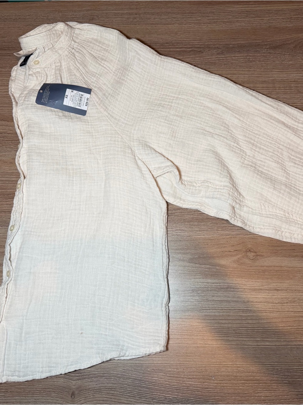 Universal Thread Cream Button-Front Gauze Top - Picture 3 of 4